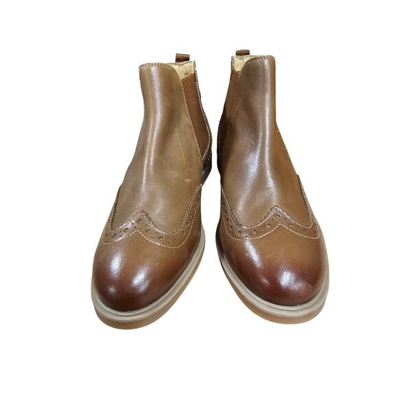 NWT Leather Hush Puppie Bailey Chelsea Boot Brown Booties Ladies Size 7.5 Wide - Picture 2 of 11